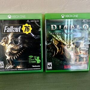 XBOXOne lot of 2 games. Diablo & Fallout 76. Rated M